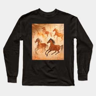 Cave Painting of Horses Long Sleeve T-Shirt